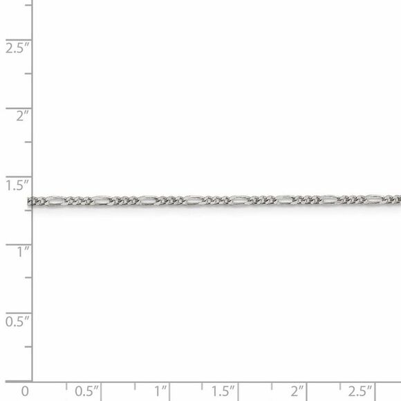 1.75mm Sterling Silver, Solid Figaro Chain Necklace, 22 Inch - Picture 5 of 8